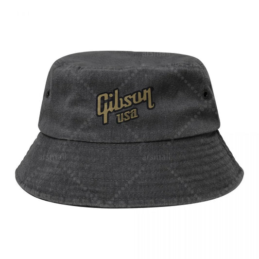 OOworld Gibson Unisex Cotton Bucket Hats Outdoor Sun Hat for Beach Travel