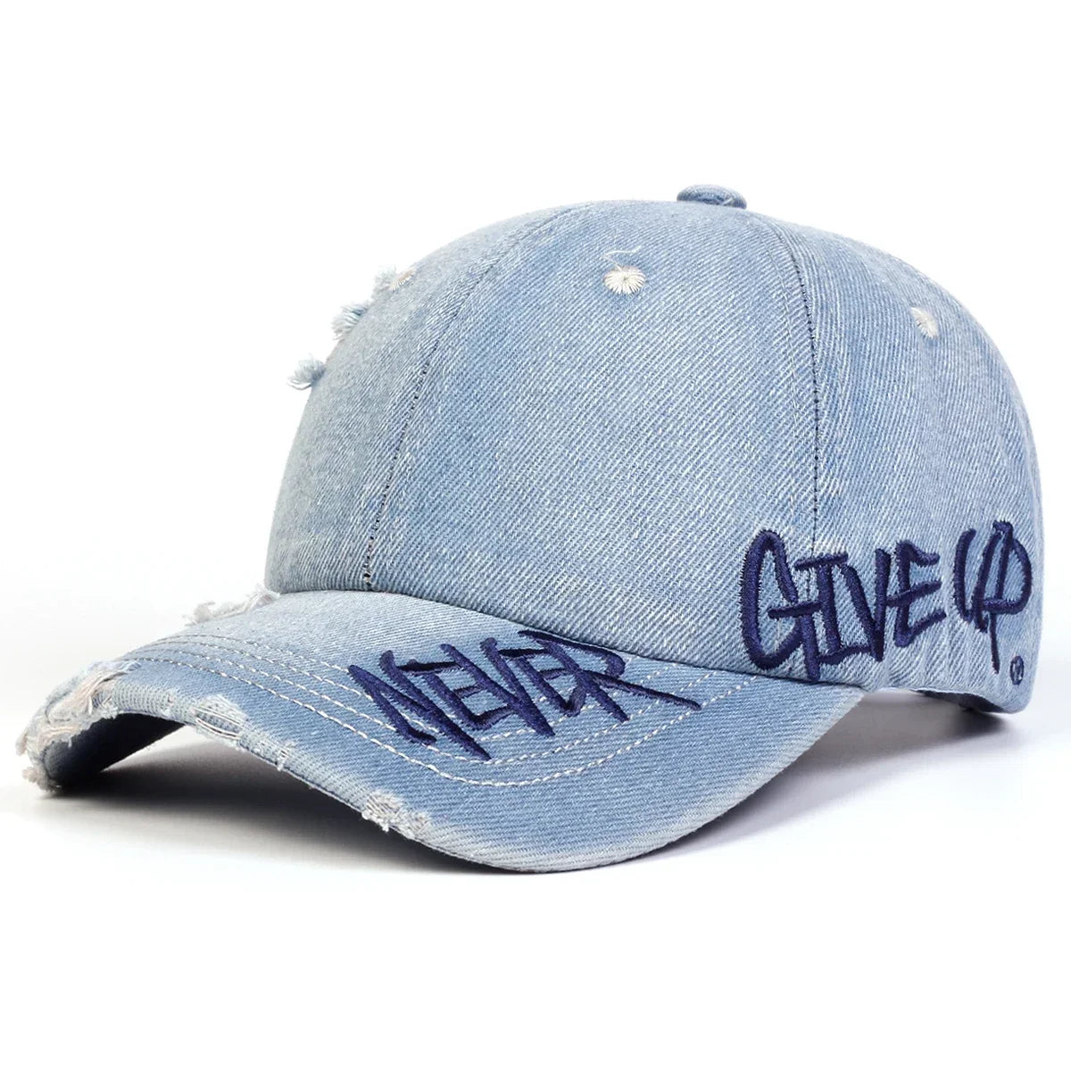 Unisex NEVER GIVE UP Letter Embroidery Baseball Caps