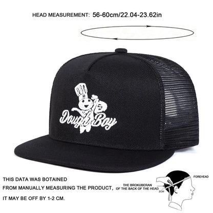 Unisex Daugh Boy Letter Embroidery Hip-hop Net Hats Adjustable Casual Snapback Caps