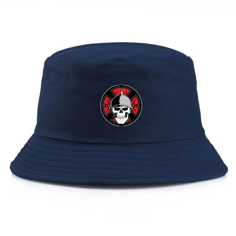Summer Fisherman Bucket Hat Skull Print Cotton Fishing Cap