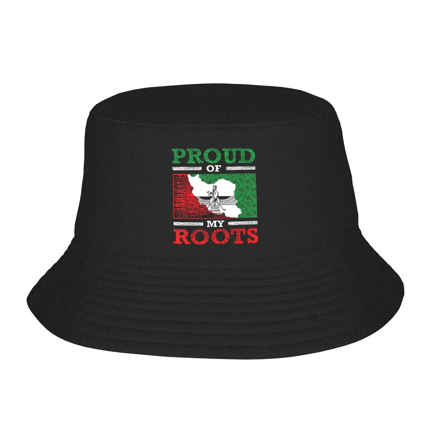 Iran Flag With A Golden Lion Bucket Hat