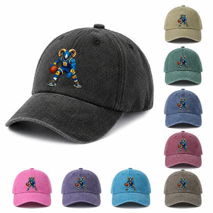 Basketball Ram Mascot Letter B Baseball Cap