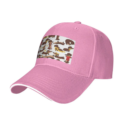 Funny Dachshund A Cute Cartoon Dog Pattern Cap Baseball Caps