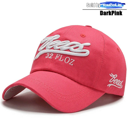 Letters 3D Embroidery Cotton Adjustable Baseball Cap