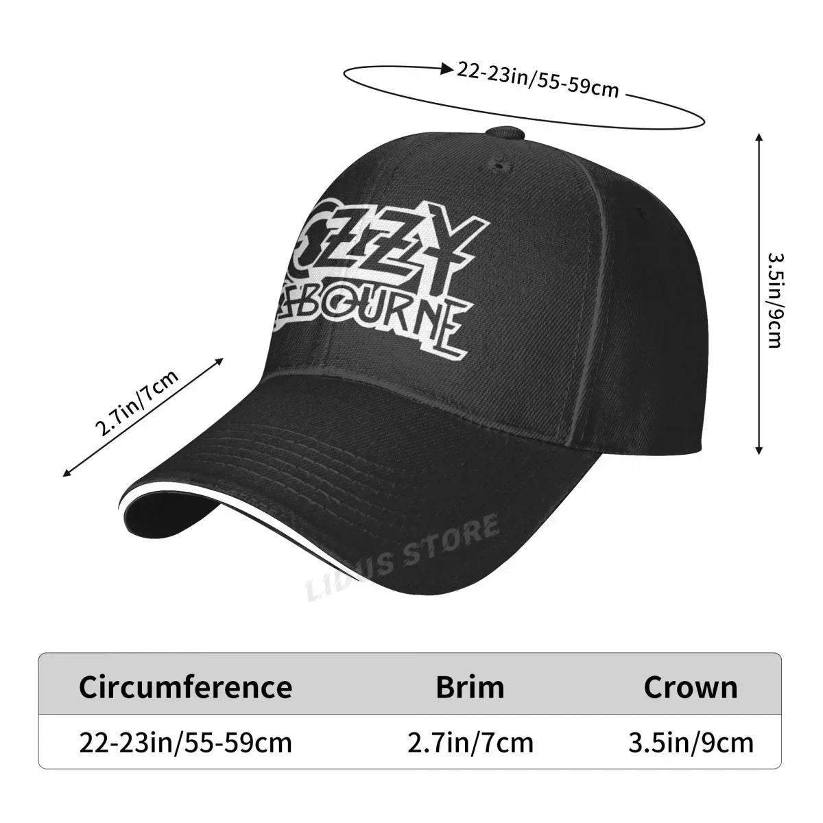 New Ozzy Osbourne Baseball Cap Fashion Cool Unisex Ozzy Punk Rock Band