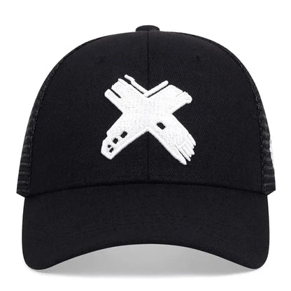 Unisex X Letter Embroidery Baseball Caps