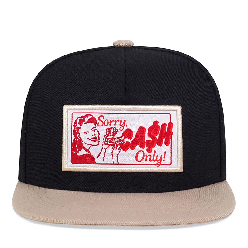 New Fashion CASH Printing Bill Snapback Cap