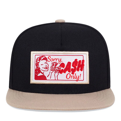 New Fashion CASH Printing Bill Snapback Cap