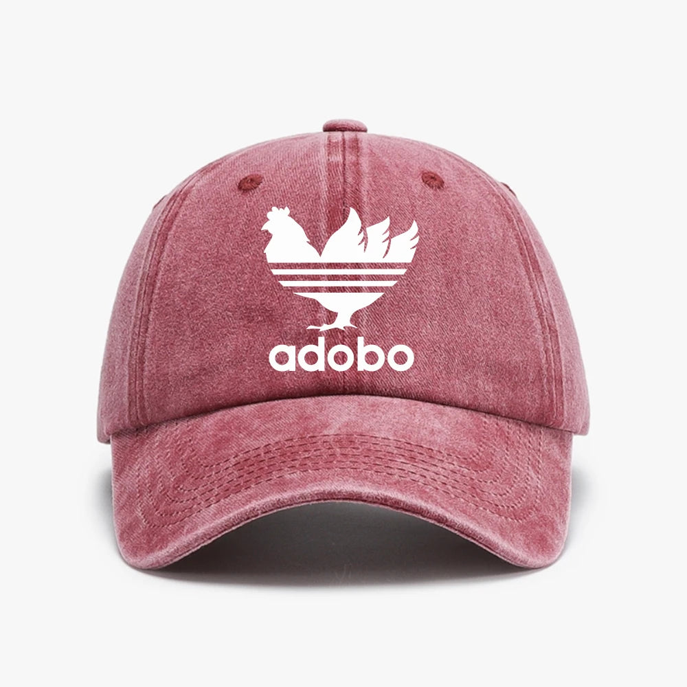 Funny Adobo Chicken Washed Baseball Cap Philippine Adobo