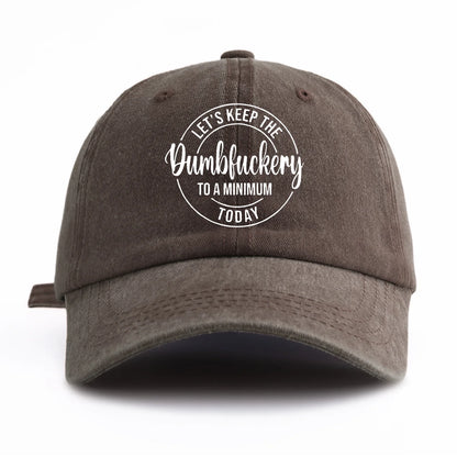 DUMBFUCKERY Print Washed Baseball Cap For Adults
