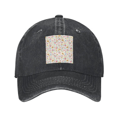 Cute Rilakkuma Flower pattern Denim Fabric Cap Casual Baseball Caps