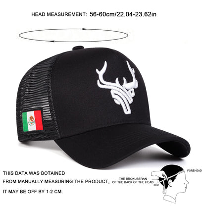 Antler Embroidered Mesh Baseball Cap