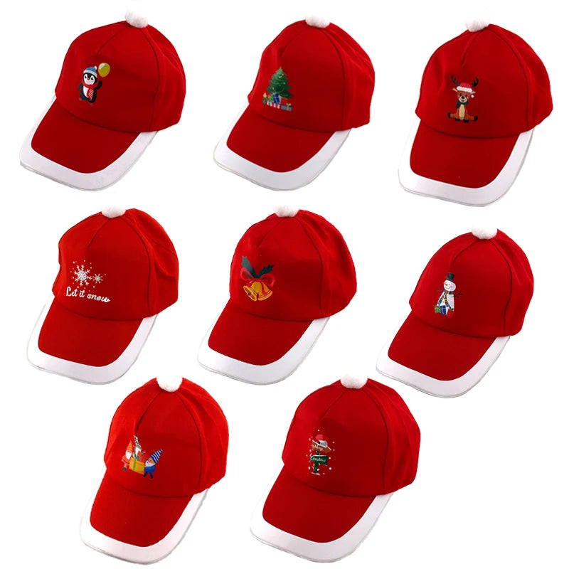 2025 Christmas Cartoon LED Luminous Hat Glowing Baseball Cap Men Women Winter Light Up