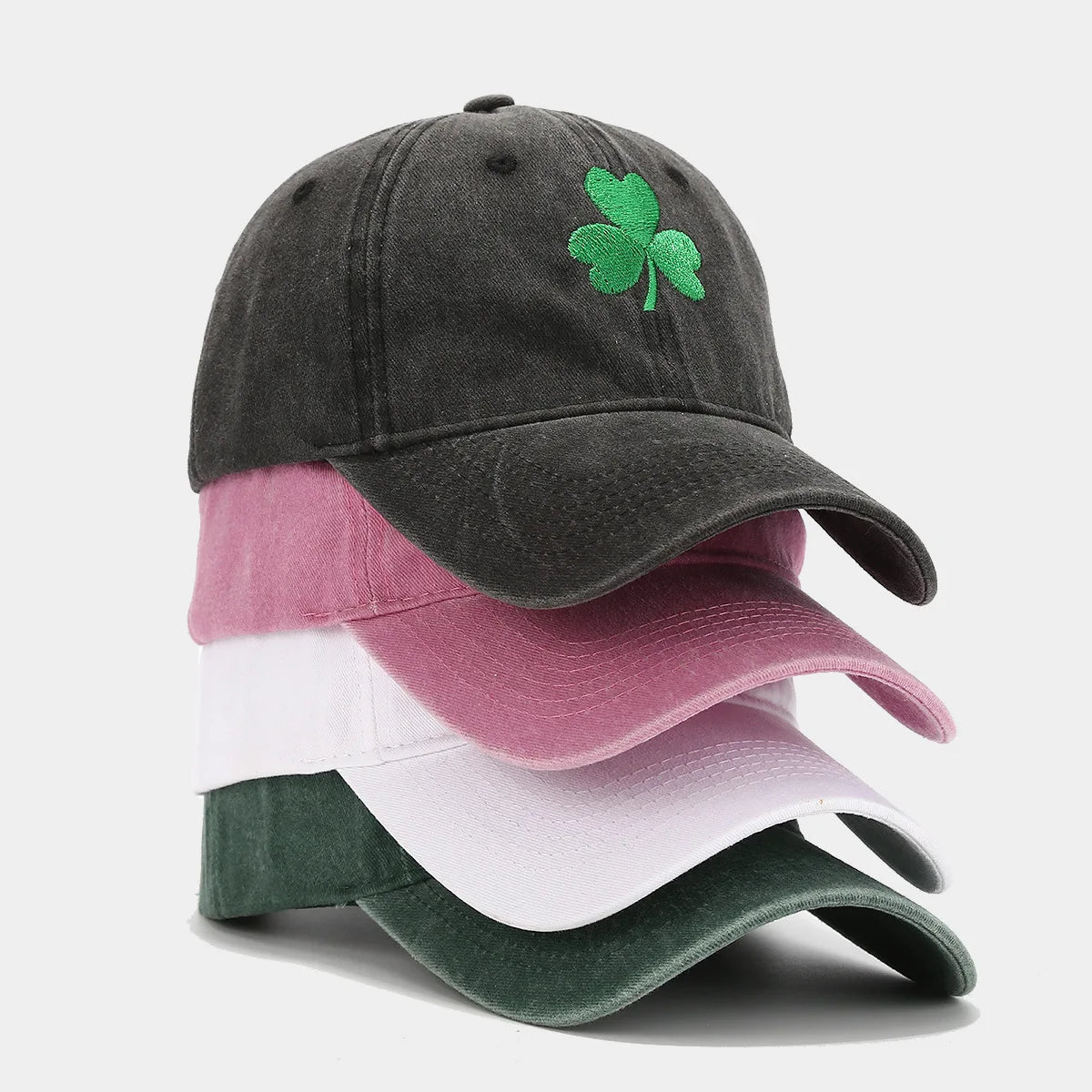 Lucky 4 Leaf Clover Embeoidery Baseball Cap