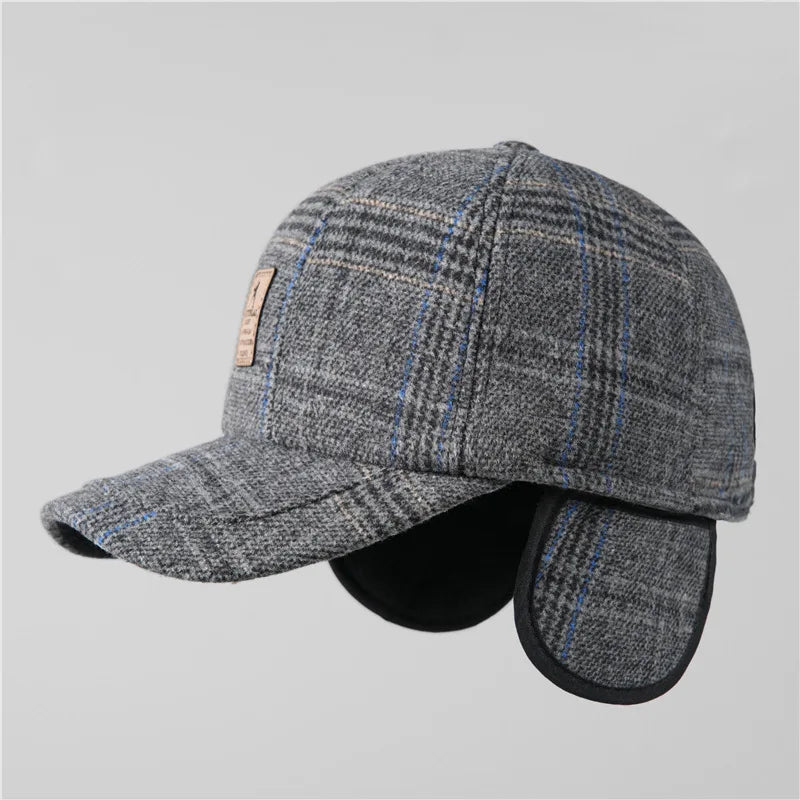 Warm Winter Baseball Cap With Ear Flaps For Men, Auturnn Thick Cap For Gifts