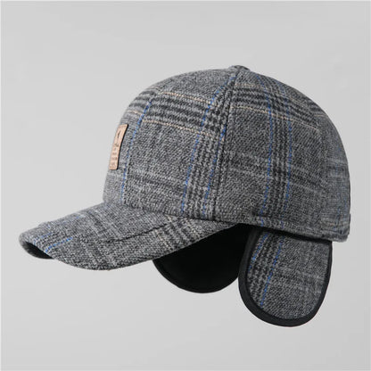 Warm Winter Baseball Cap With Ear Flaps For Men, Auturnn Thick Cap For Gifts