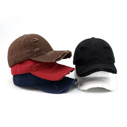 New Washable Hole Baseball Cap For Men Women Hat Solid Sunscreen Baseball Hats