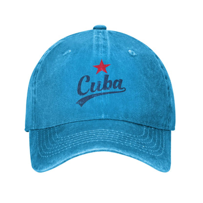 Summer Cuba Vintage Handwritten With Red Star Baseball Cap