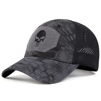 Unisex Skull Embroidery Baseball Net Caps