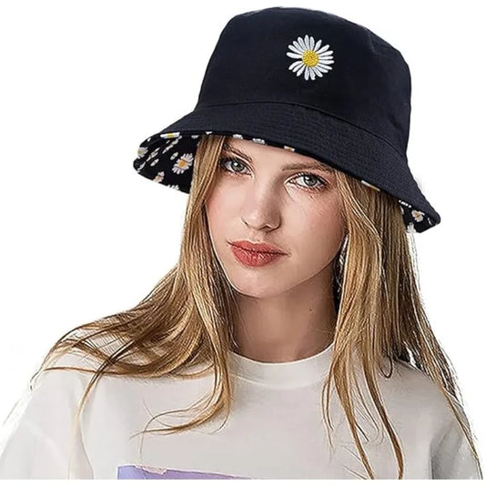 Small Daisy Flowers with Double-sided Bucket Hat Fisherman Hat