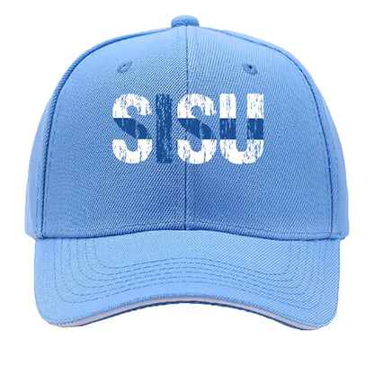Sisu Finnish Word Resilience Text Art Print Sandwich Baseball Cap