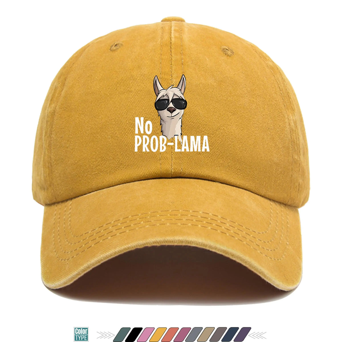 No Prob-Lama Print Trucker Baseball Cap