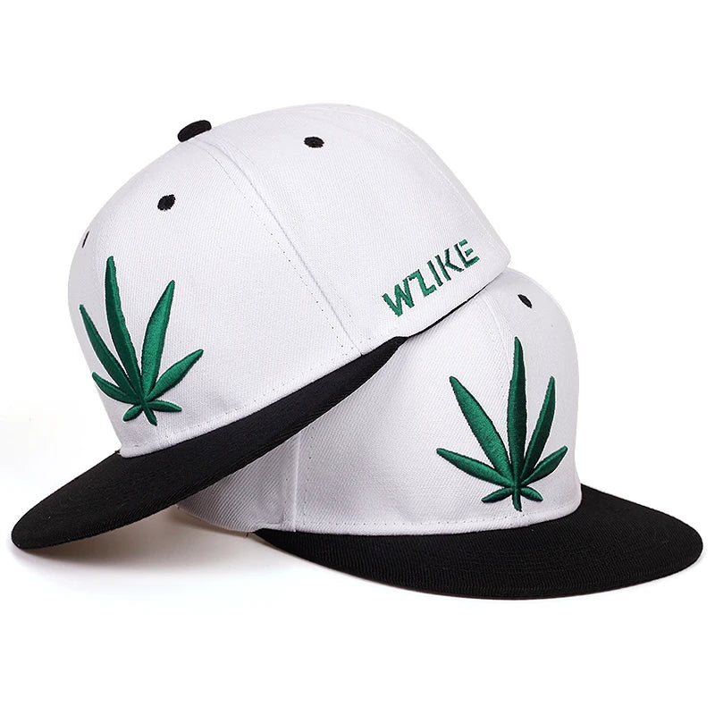 Spring Summer Maple Leaf Embroidery Baseball Cap Fashion Snapback Cap