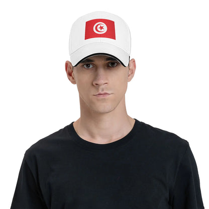 Tunisia Flag Red Crescent Moon Red Star Symbol Baseball Cap