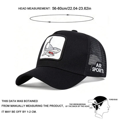 Unisex Shark Patch Embroidery Baseball Caps