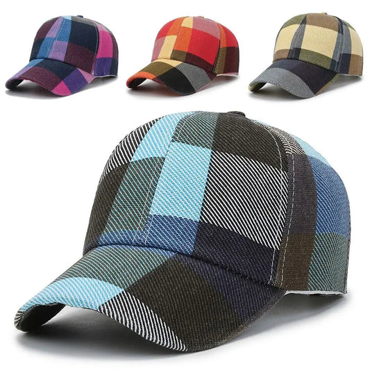 New Spring Summer Women Men Fashion Plaid Baseball Caps