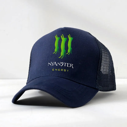 NYANSTER ENERGY Three Green Cats Baseball Cap