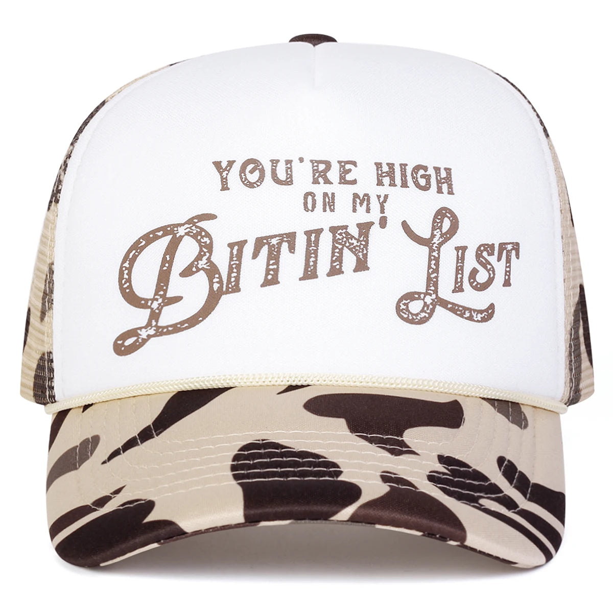 Unisex YOU'RE HIGH ON MY BITIN' LIST Print Baseball Caps