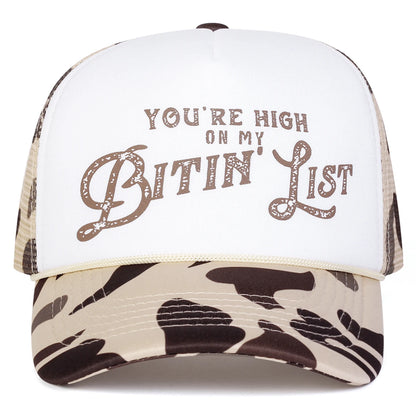 Unisex YOU'RE HIGH ON MY BITIN' LIST Print Baseball Caps