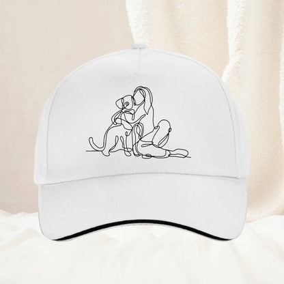 Classic Retro Dog Mom Printed Baseball Cap