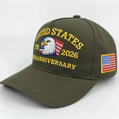250th Anniversary Hat USA Patriotic Baseball Caps Eagle Embroidered Baseball Hats