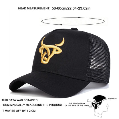 Unisex Ox Head Embroidery Baseball Caps