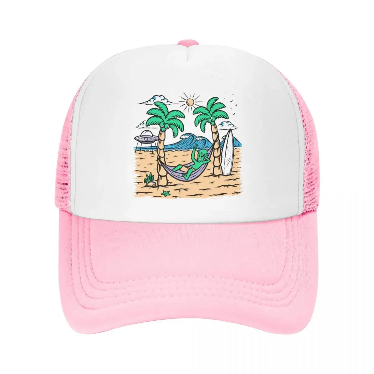 Custom Summer Beach Alien Surfing Baseball Cap