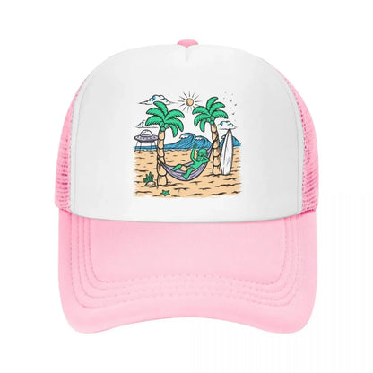 Custom Summer Beach Alien Surfing Baseball Cap