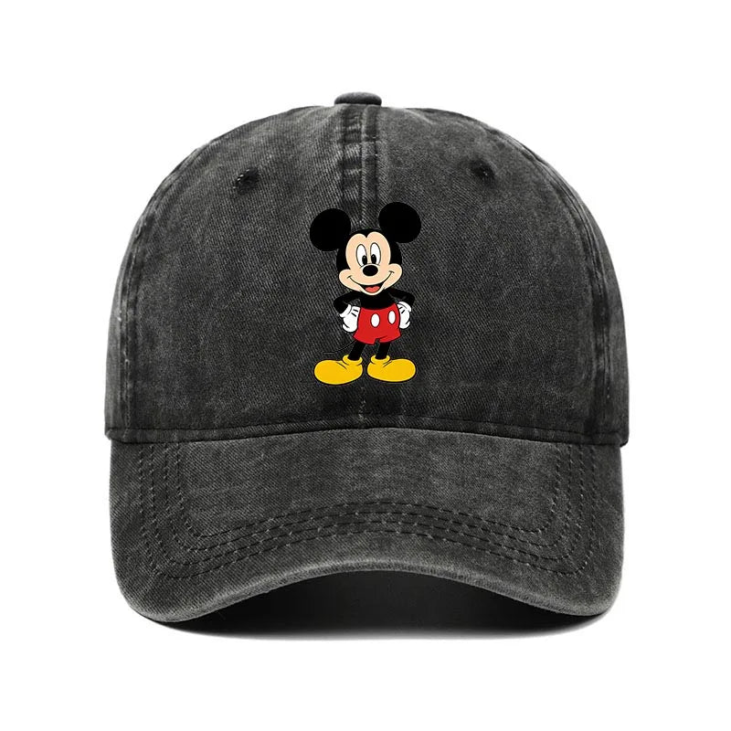Retro Washed Mickey Mouse Print Baseball Cap