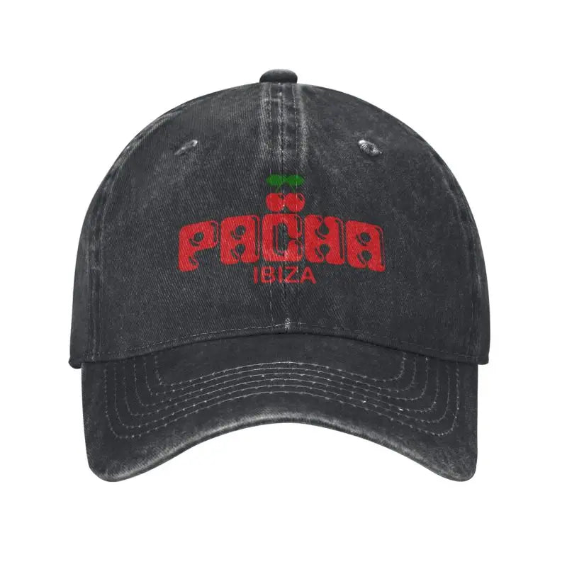 Preppy Cherry PACHA IBIZA Baseball Cap Unisex Cotton Denim