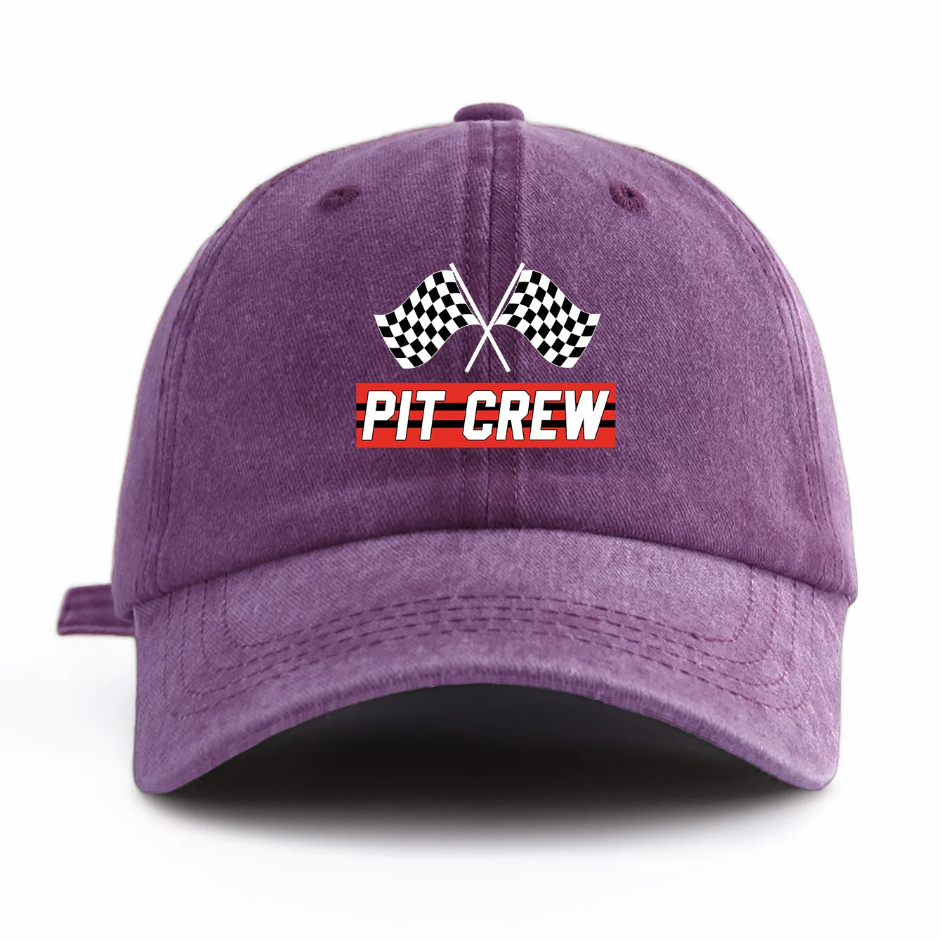 PIT CREW Print Washed Baseball Cap For Adults