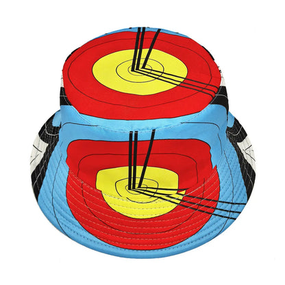 Target Bucket Hat Bow And Arrow Printing Fisherman Hats Double Sides For Men Women