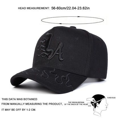 Unisex LA Flame Star Embroidery Baseball Caps