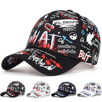 Men's And Women's Spring And Autumn Korean Graffiti Letter Printed Baseball Caps