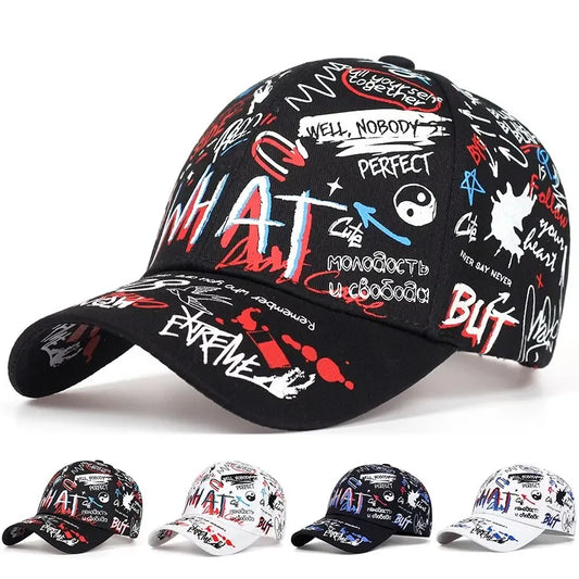 Men's And Women's Spring And Autumn Korean Graffiti Letter Printed Baseball Caps