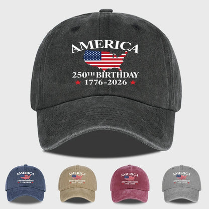 USA 250th Birthday Baseball Cap
