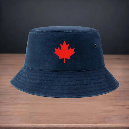 High-quality Printed Red Maple Leaf Pattern Bucket Hat