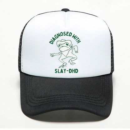 Diagnosed With Slay-dhd Baseball Cap Fashion Frog Graphic