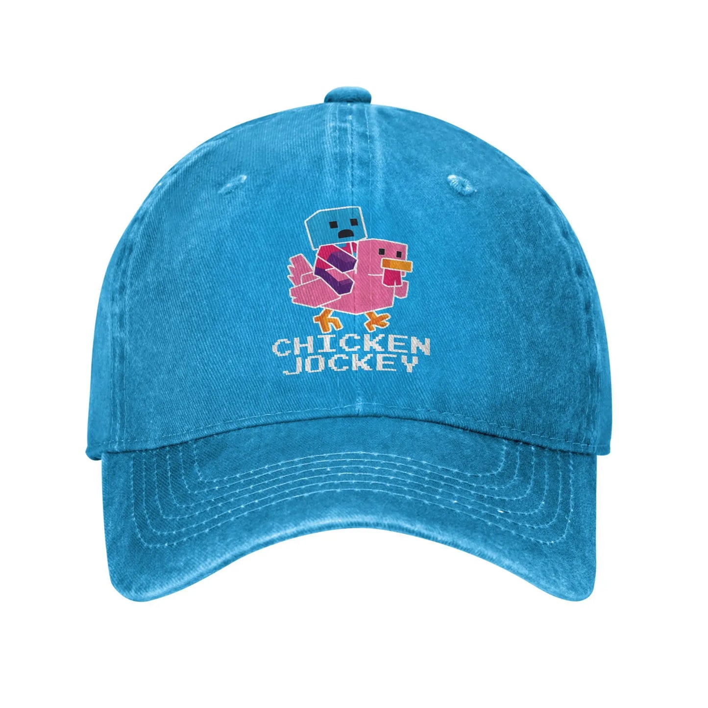 Unisex Chicken Jockey Funny Printed Hat Fashion Distressed Cotton Baseball Cap