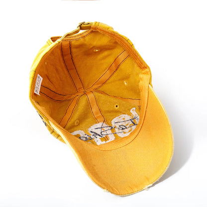 1985 Embroidery Ripped Baseball Cap Washed Distressed Patch